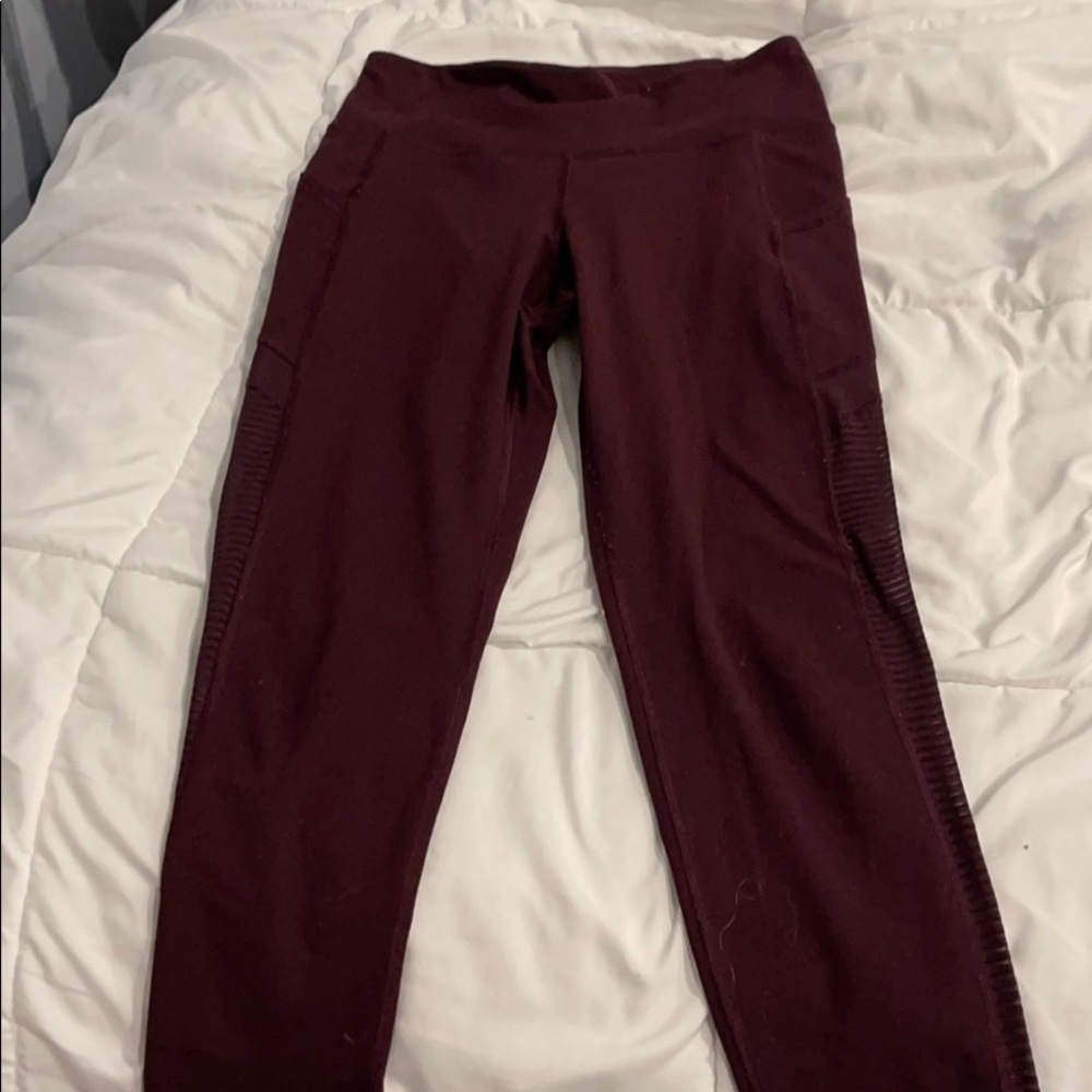 Maroon compression leggings